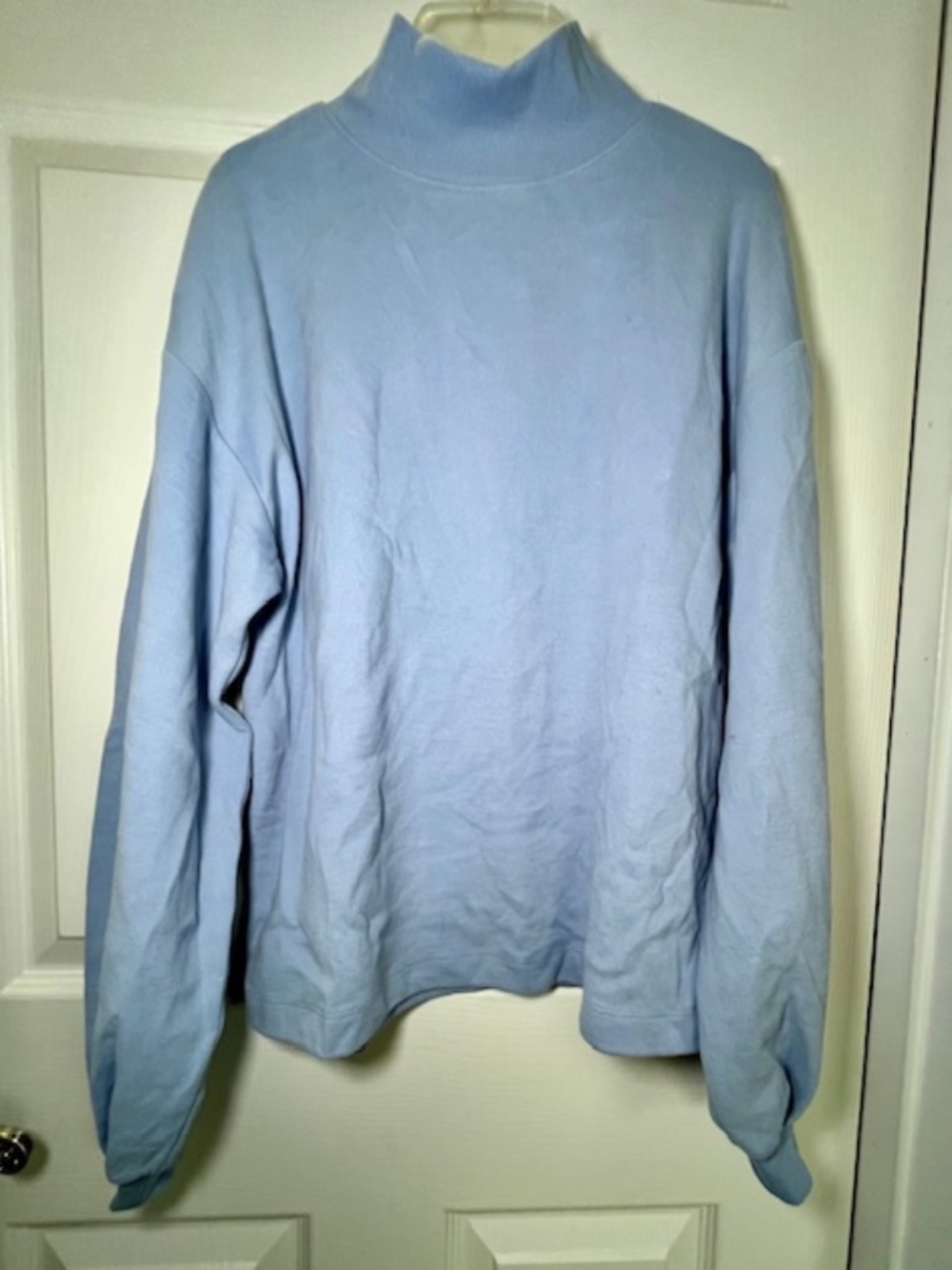 NWT LOFT Light Blue Mock Neck Relaxed Sweatshirt - Size Small